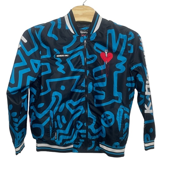 K. Haring Foundation Members‎ Only Large Jacket Pockets Zip Front 100@ Poly - Picture 6 of 10